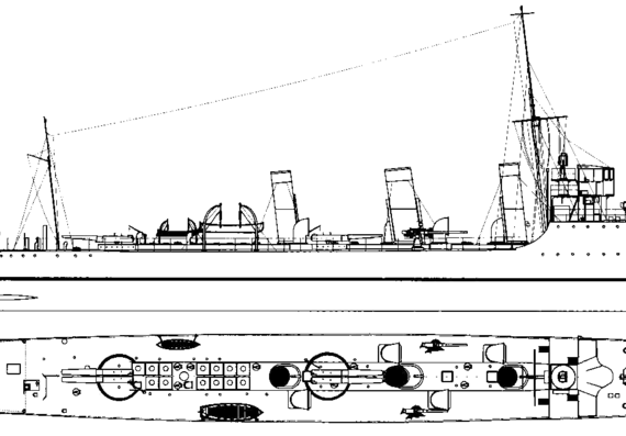 Ship RN Insidioso [Destroyer] (1917) - drawings, dimensions, pictures